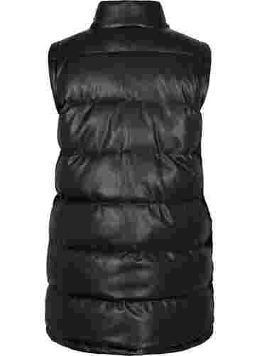 Doudoune ultra légère en simili-cuir, Black, Packshot image number 1