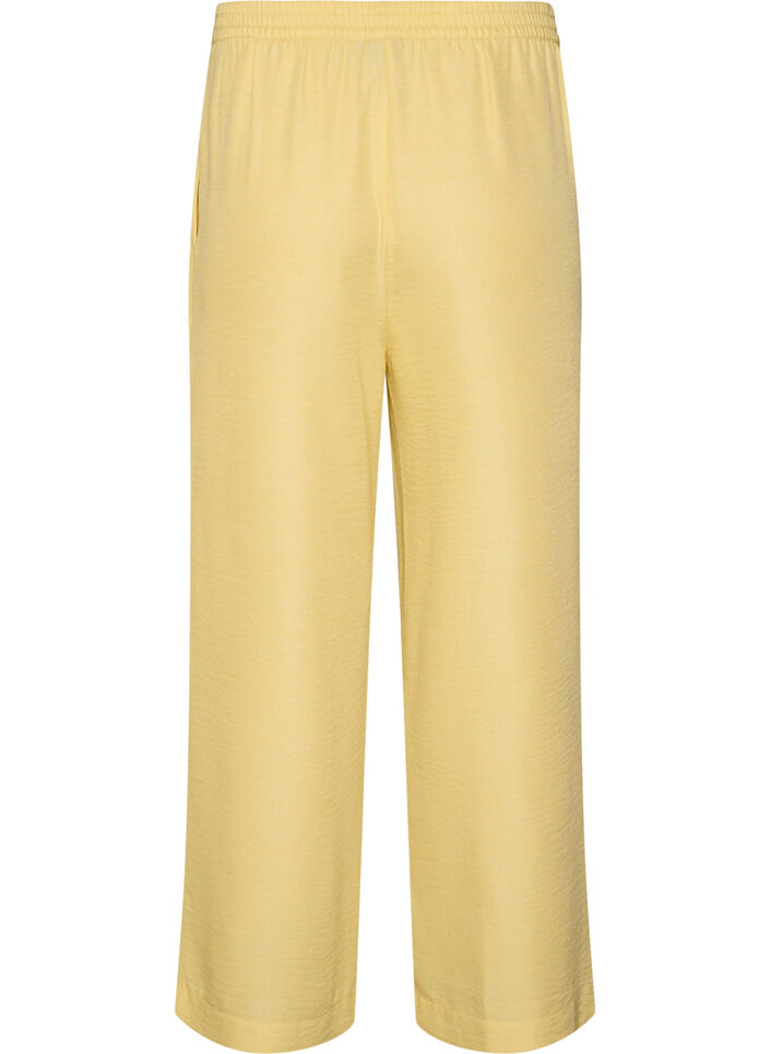 Losse broek met elastische tailleband en zakken, Geel, Packshot image number 1