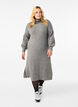 Longue robe en maille avec col roulé, Medium Grey Mel., Model image number 0