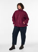 Veste teddy avec finitions en broderie anglaise et col montant, Bordeaux, Model image number 1