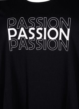 Top en coton avec forme en A, Black W. Passion, Packshot image number 2