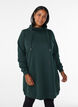 Kort sweatshirt jurk met hoge kraag en zakken, Groen, Model image number 0