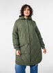 Halflange gewatteerde jas met capuchon, Groen, Model image number 3