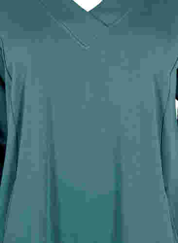 Robe sweat-shirt avec col en V, Sea Pine, Packshot image number 2