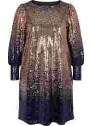 Robe à paillettes avec manches bouffantes, Evening Blue Cobber, Packshot