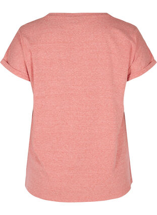 T-shirt chiné en coton, Faded Rose melange, Packshot image number 1