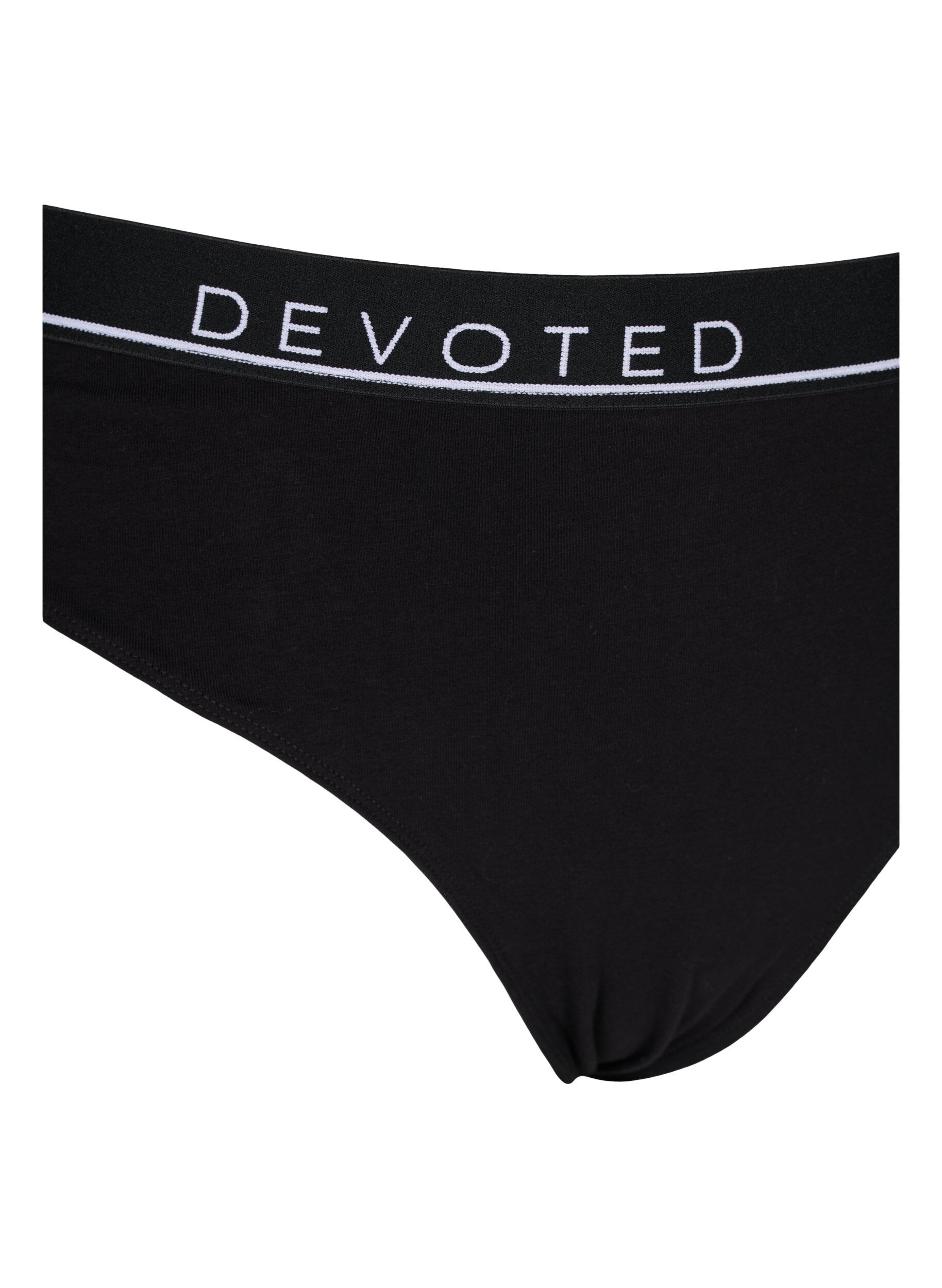 ZizziKatoenen G-string met normale taille, Zwart, Packshot image number 2