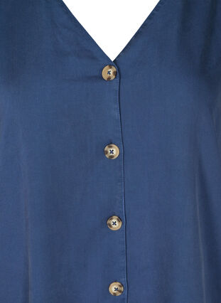 Lyocell blouse met v-hals, Dark Denim, Packshot image number 2