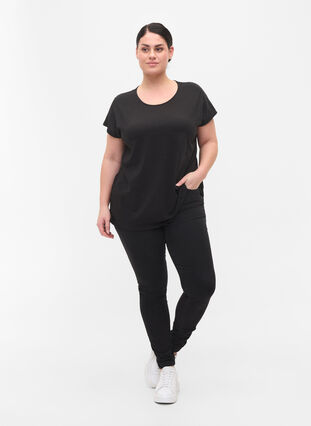 T-shirt en mélange coton, Black, Model image number 3