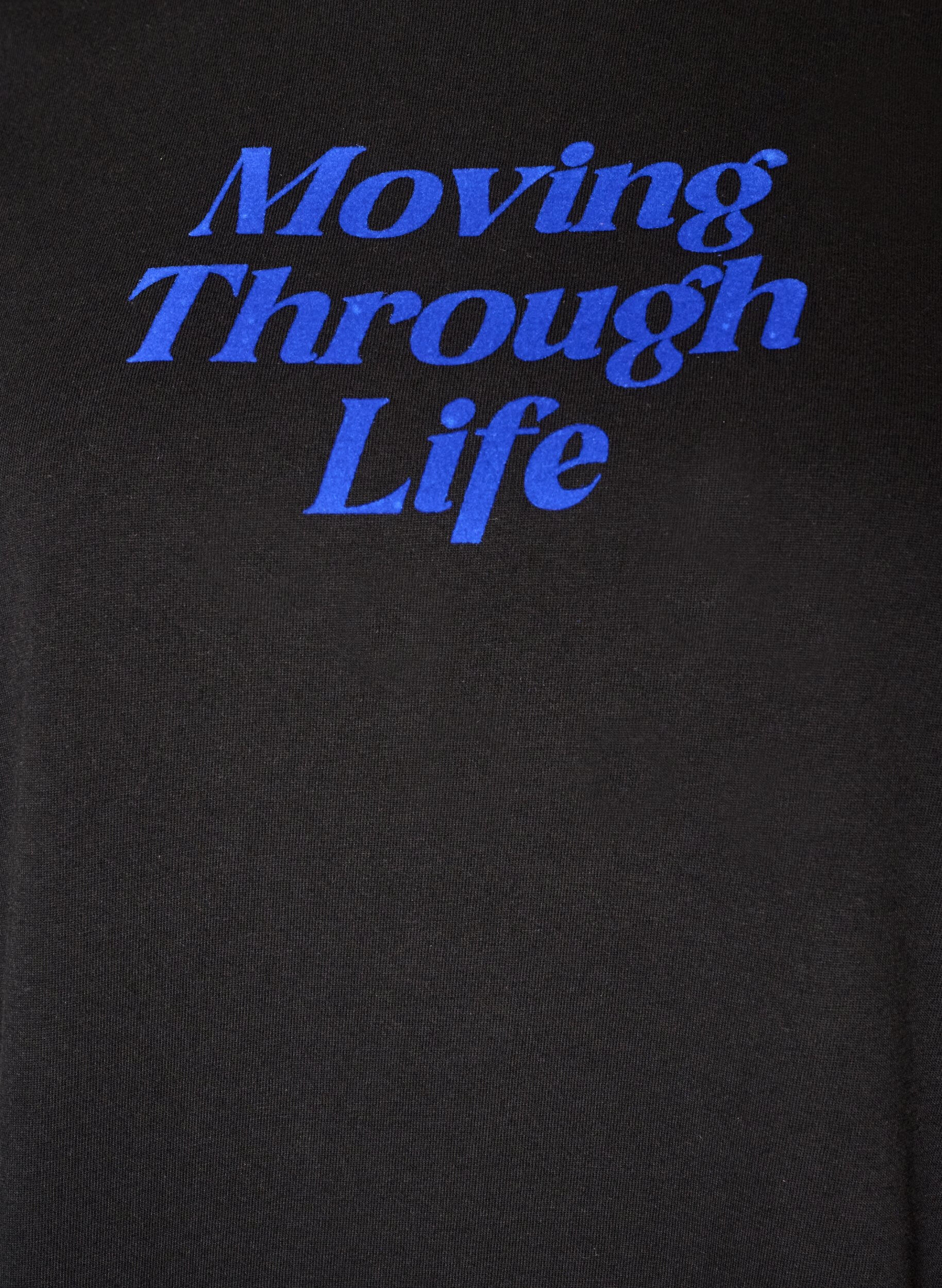 ZizziT-shirt en coton avec texte imprim&eacute;, Noir, Packshot image number 2