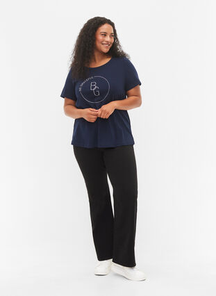 T-shirt met korte mouwen en opdruk, Navy Blazer BG, Model image number 2