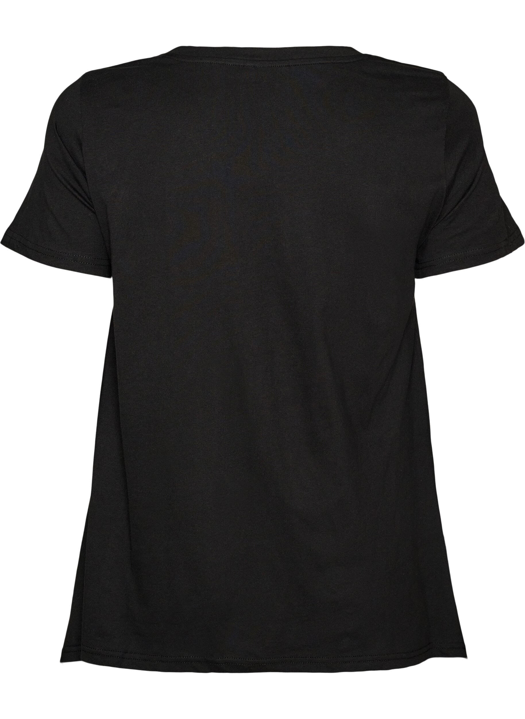 ZizziT-shirt &agrave; col rond et coupe &eacute;vas&eacute;e, Noir, Packshot image number 1
