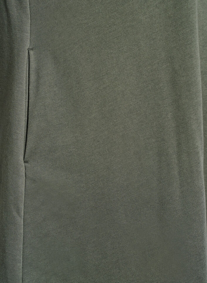 Knielange jerseyjurk met zakken en A-lijn vorm, Groen, Packshot image number 3