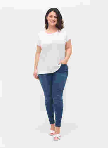 T-shirt en mélange coton, Bright White, Model image number 3