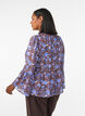 Blouse met bloemenprint en ruches aan de mouwen, Bruin, Model image number 2