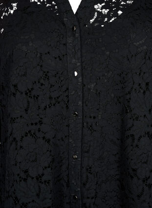Robe en dentelle avec boutons et forme en A, Black, Packshot image number 2