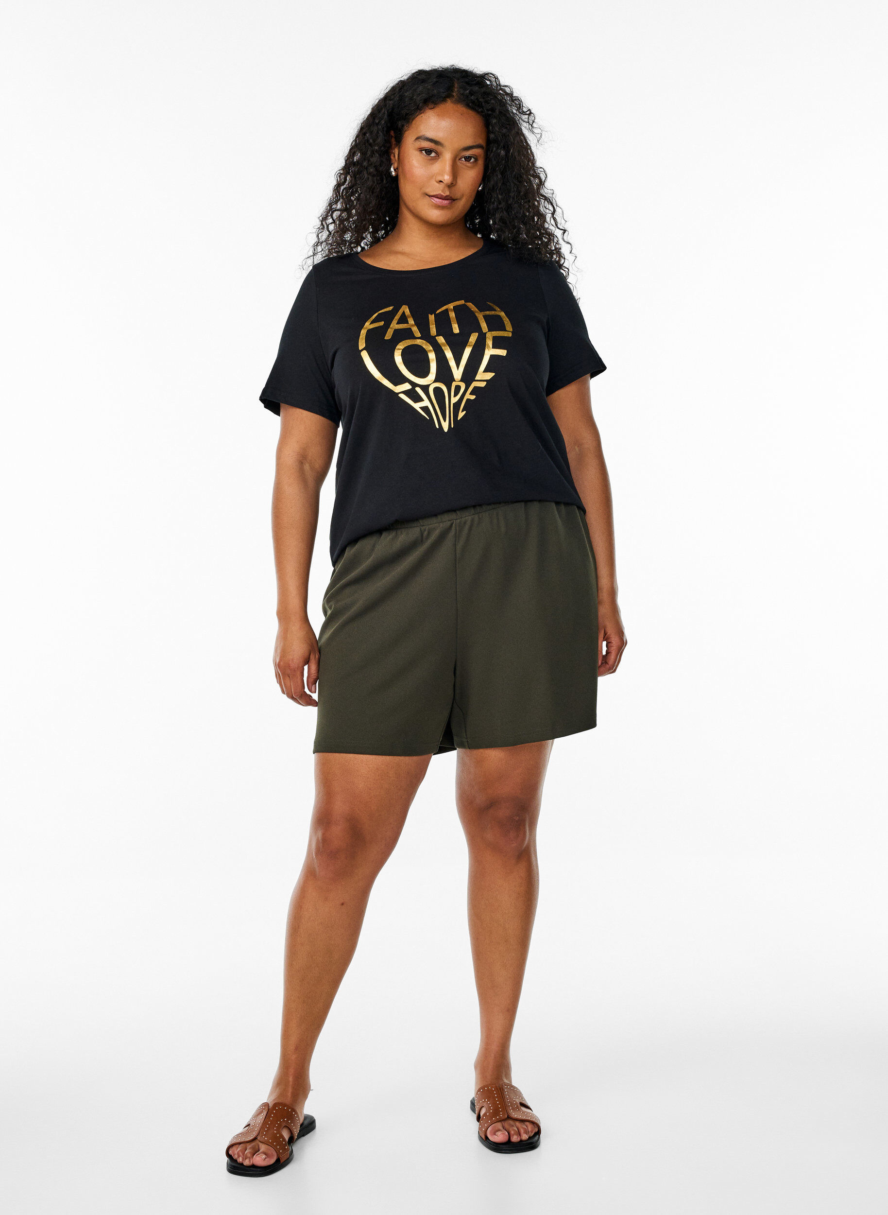 ZizziFLASH - T-shirt met motief, Zwart, Model image number 1