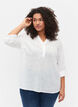 Blouse van katoen met v-hals, Bright White, Model image number 0