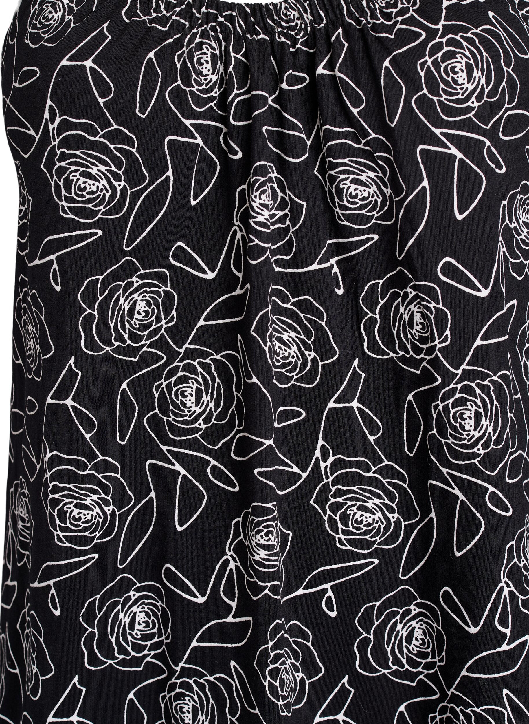 ZizziRobe &agrave; bretelles midi en coton bio, Noir, Packshot image number 2