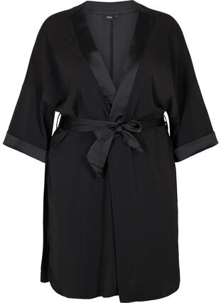 Kimono avec lien à nouer, Black, Packshot image number 0