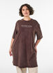 Robe T-shirt ample avec effet d&eacute;lav&eacute;, Marron, Model image number 0