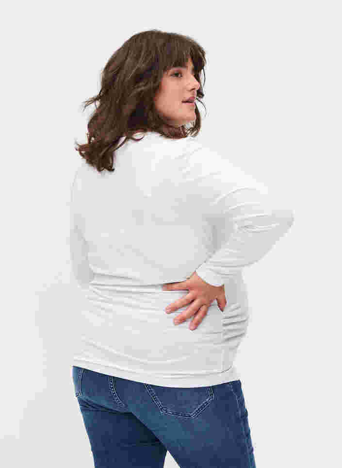 Blouse de grossesse basique à manches longues, White, Model image number 1