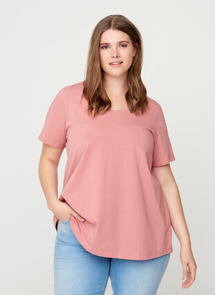 T-shirt basique, Rosa, Model image number 0