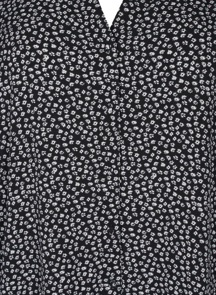 Robes midi à manches longues, Black Small Flower, Packshot image number 2