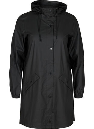 Imperméable à capuche avec coutures étanches, Black, Packshot image number 0