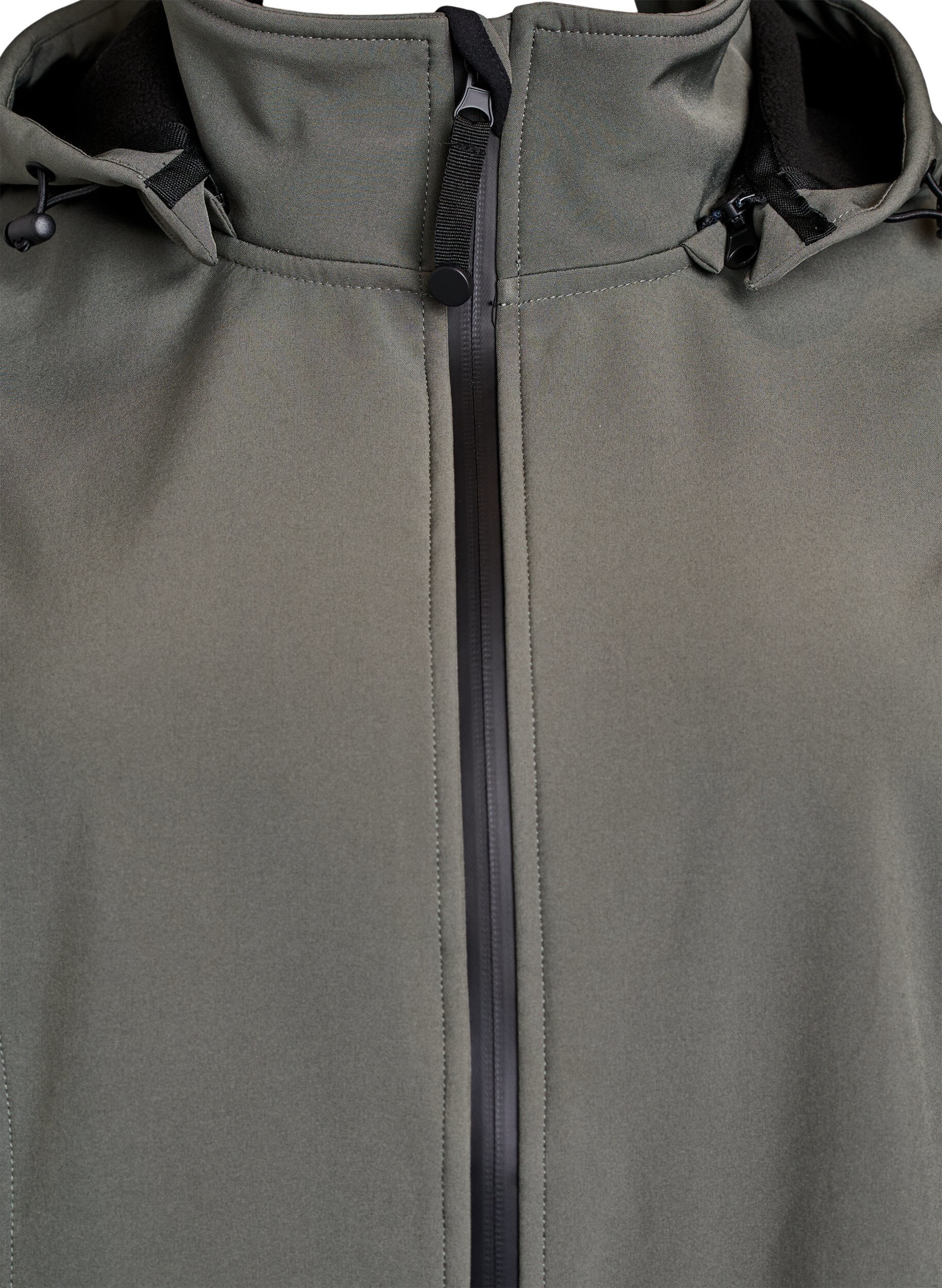 ZizziKorte softshell jas met afneembare capuchon, Grijs, Packshot image number 2