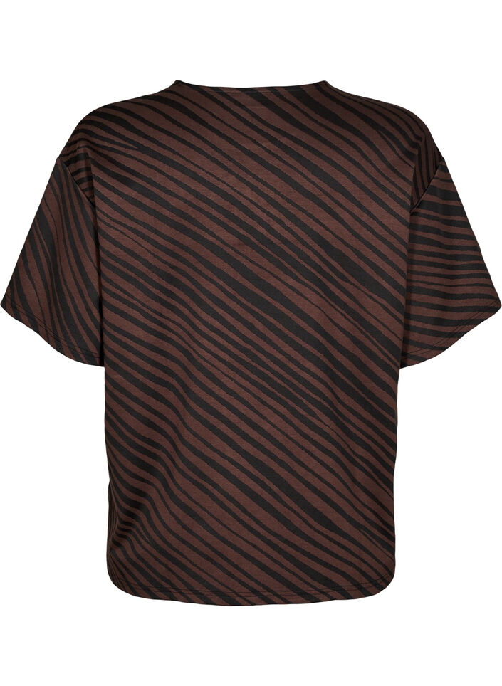 Chemisier surdimensionné avec motif, Marron, Packshot image number 1