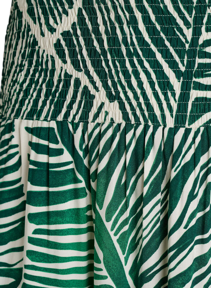 Jupe longue en viscose avec smocks, Vert, Packshot image number 2