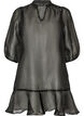 Robe courte en organza avec ourlet &agrave; volants, Noir, Packshot image number 0