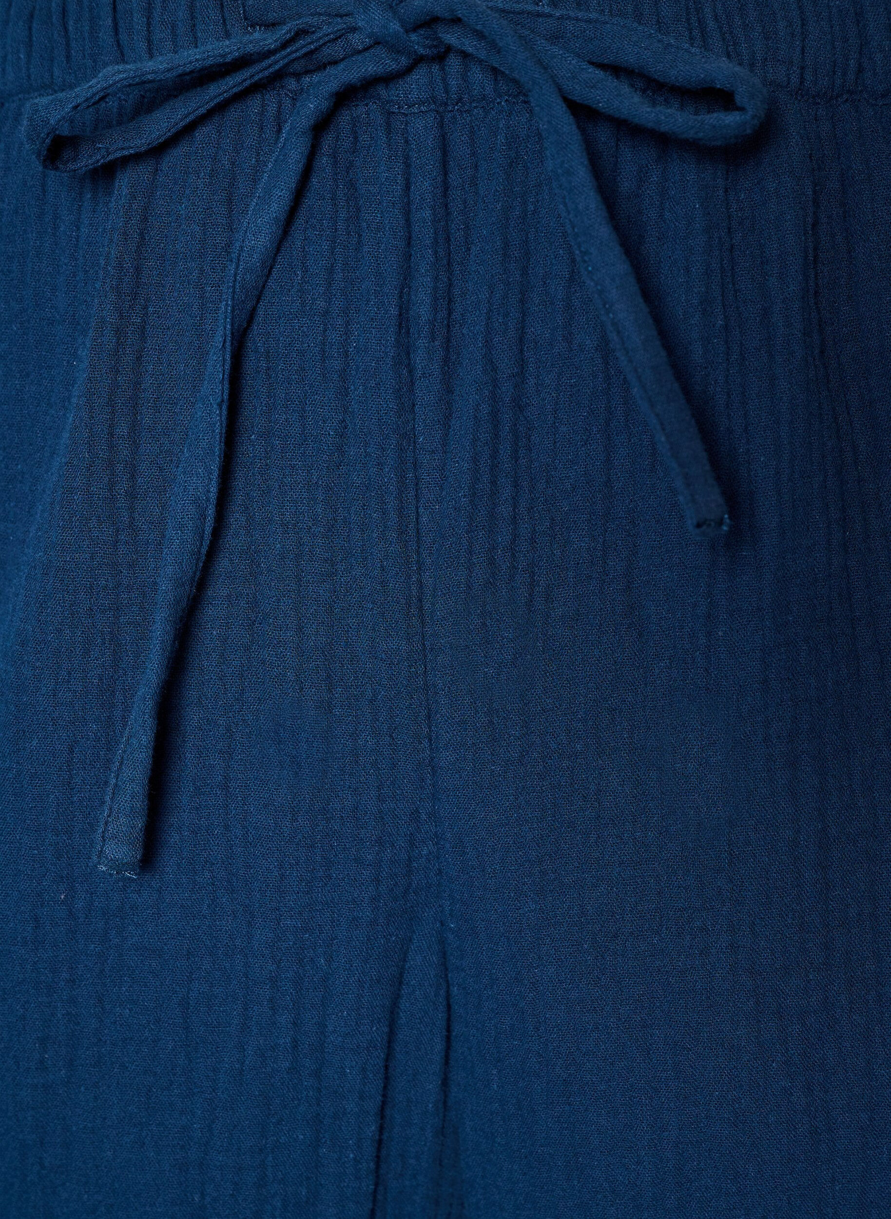 ZizziPantalon de pyjama ample en mousseline de coton, Bleu, Packshot image number 2