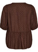 Viscose blouse met een stippenstructuur en V-hals, Bruin, Packshot image number 1