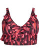 Bikinitop met print en ruchesdetails, Roze, Packshot image number 0
