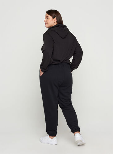 Losse sweatpants met zakken, Black, Model image number 1