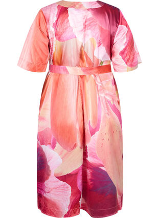Badjas met print en lange mouwen, Orange Pink AOP, Packshot image number 1