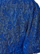 Robe en jacquard &agrave; coupe &eacute;vas&eacute;e avec manches bouffantes, Bleu, Packshot image number 3