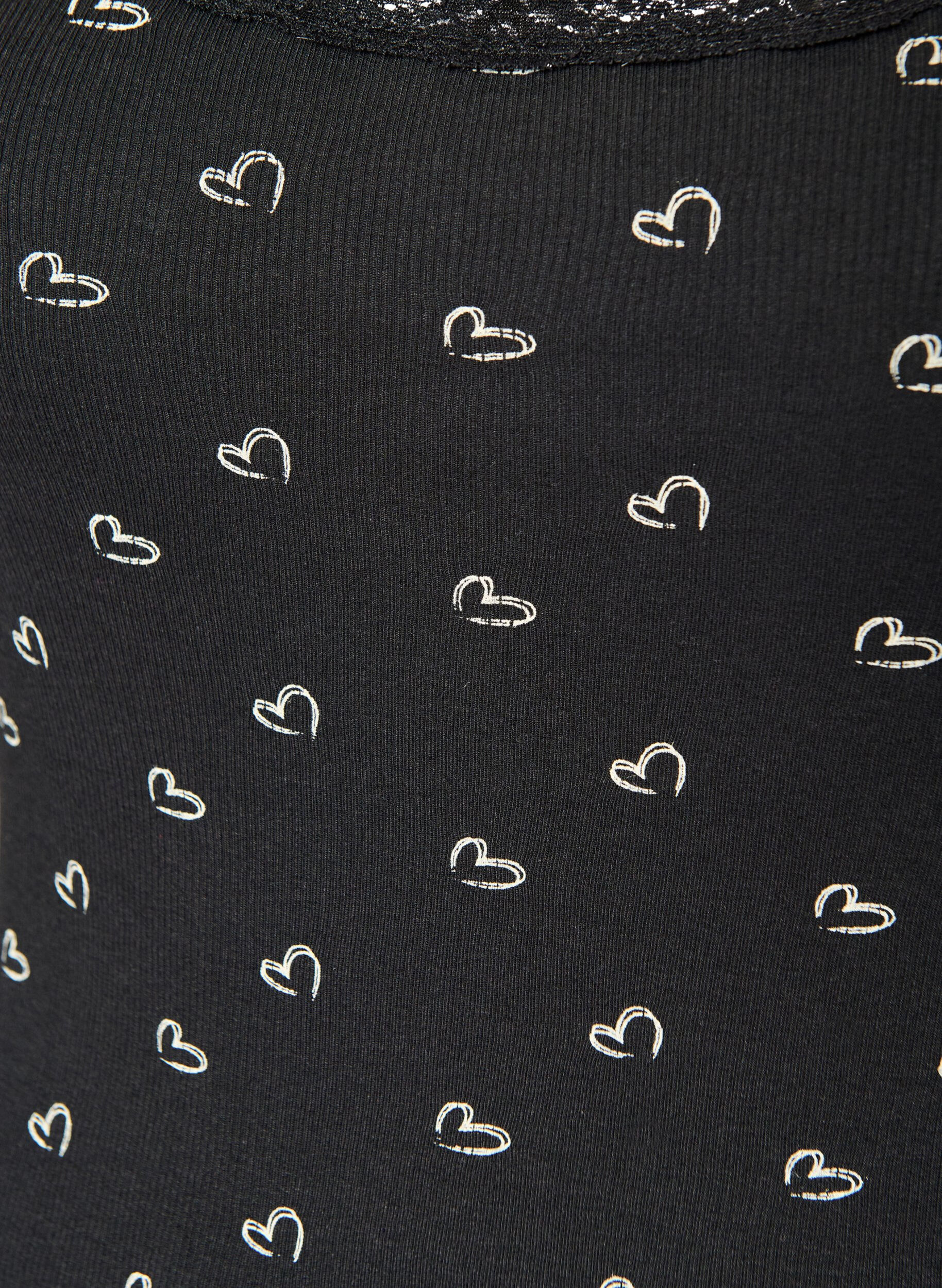 ZizziTop avec imprim&eacute; et bord en dentelle, Noir, Packshot image number 2