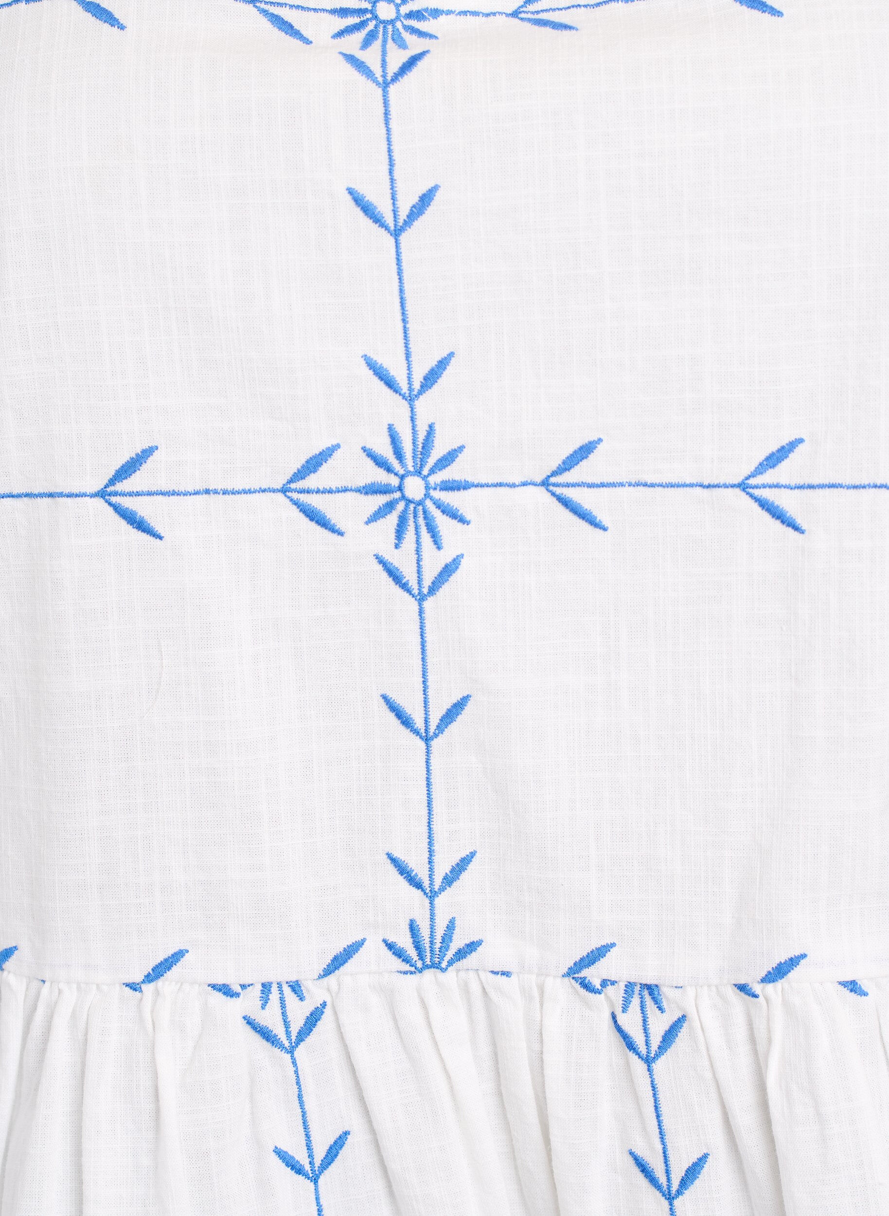 ZizziBlouse met korte mouwen, V-hals en borduurwerk, Wit, Packshot image number 2