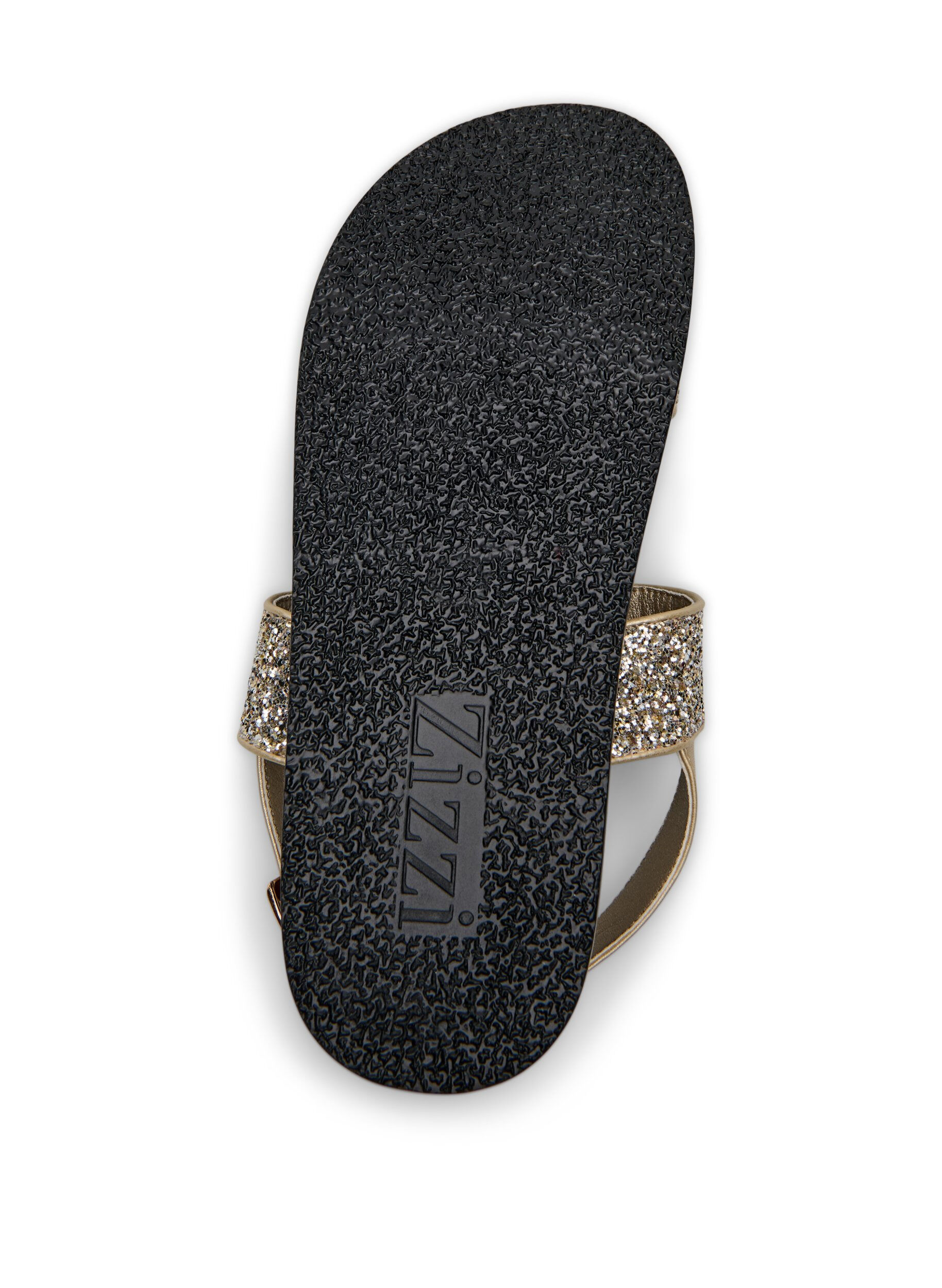 ZizziWide fit - Glitter sandaal met klittenbandsluiting, Goud, Packshot image number 4