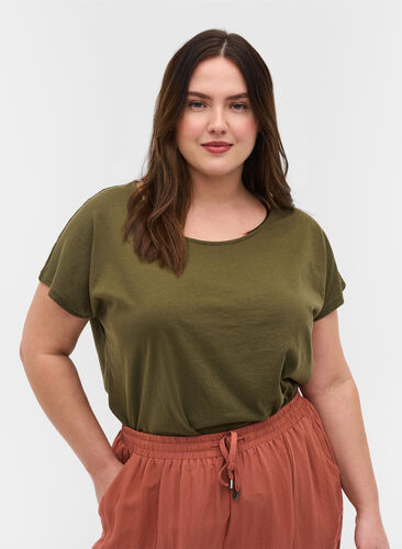 T-shirt en mélange coton, Ivy Green, Model image number 0