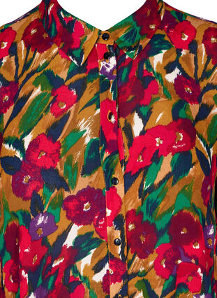 Lange viscose blouse met print, Olive Green AOP, Packshot image number 2