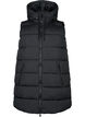 Lange vest met capuchon en zakken, Zwart, Packshot image number 0