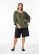 Katoenen mousseline blouse met 3/4 mouwen, Thyme, Model image number 2