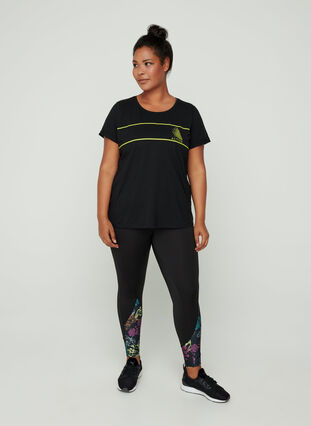 T-shirt de sport avec imprimé, Black, Model image number 2