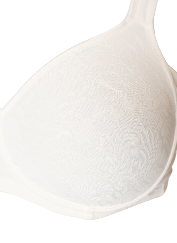 Soutien-gorge confort avec superposition en dentelle et bonnets moul&eacute;s, Blanc, Packshot image number 2