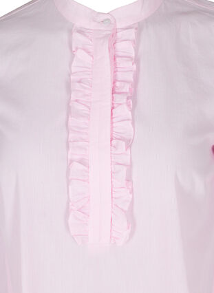 Chemise en coton à rayures et volants, Pink Stripe, Packshot image number 2