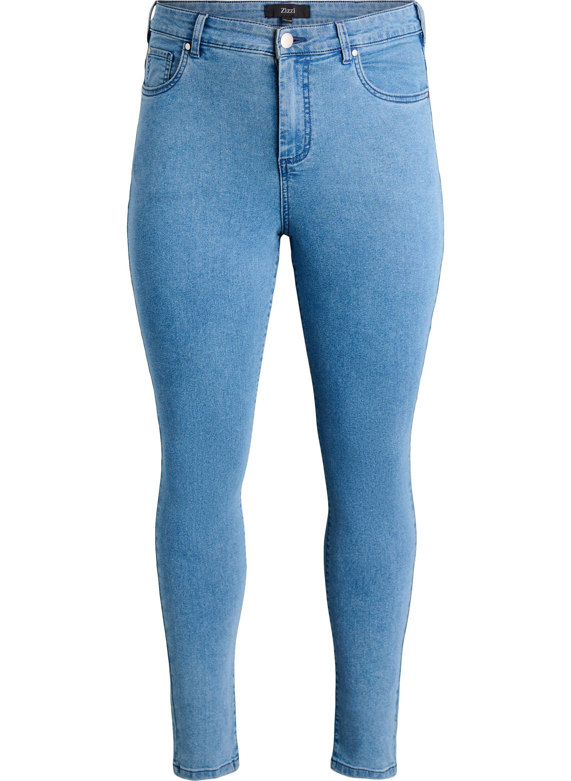 ZizziAmy super slim fit jeans met hoge taille, Blauw, Packshot image number 0